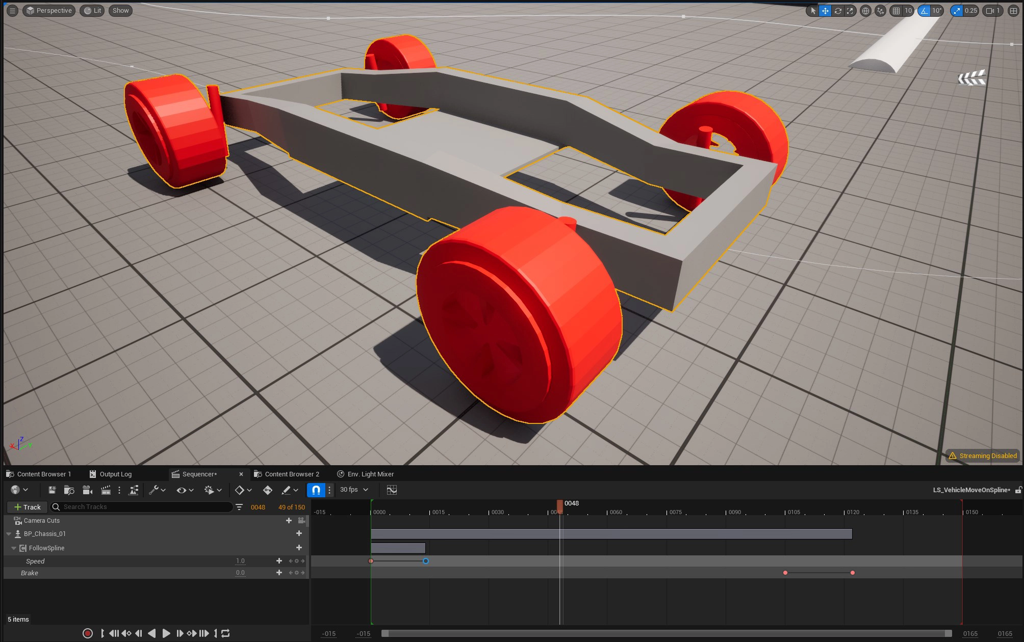 A Simple Guide to Animating Chaos Vehicles with Spline Follow Components in Unreal Engine