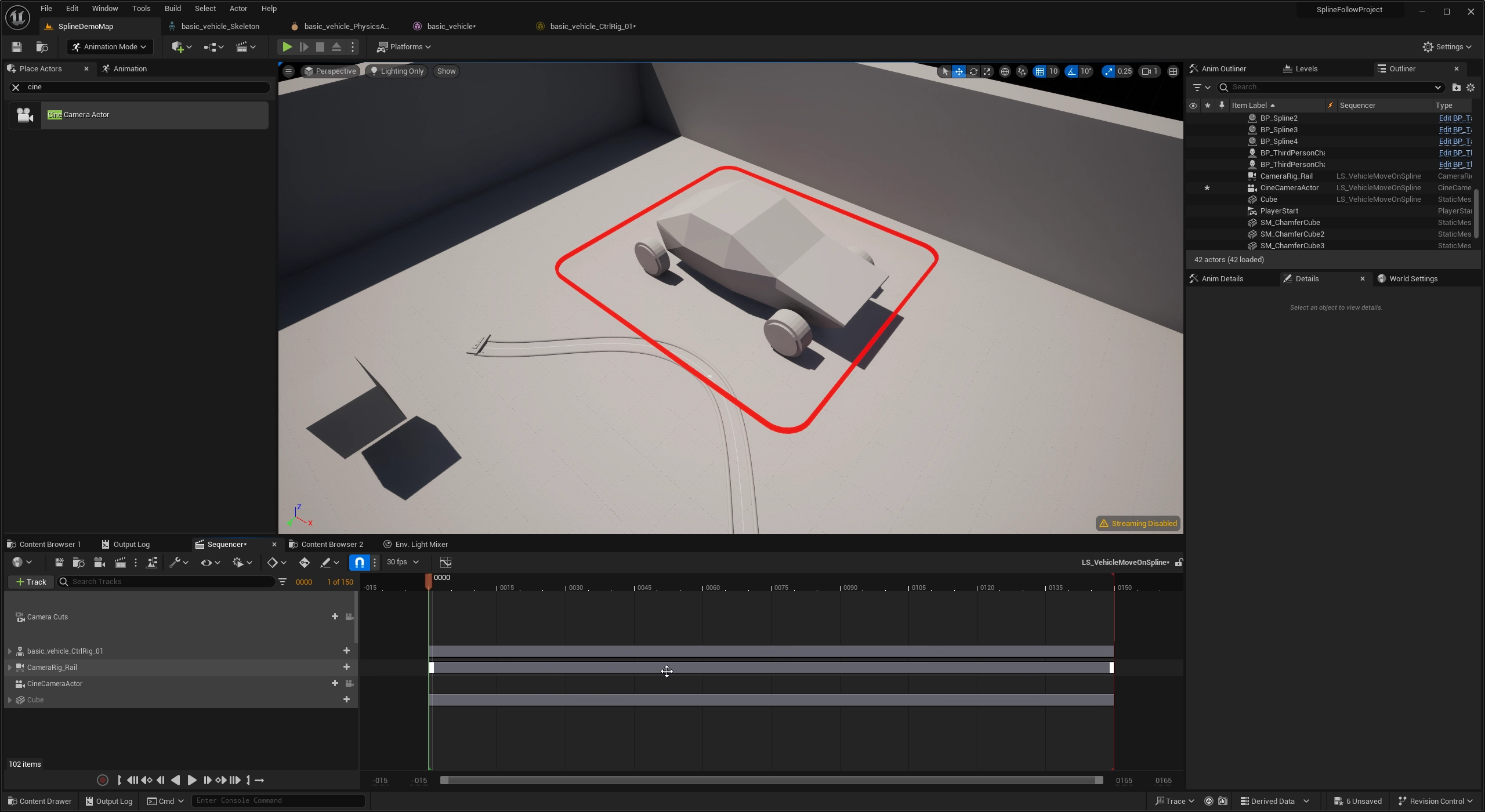 Basic Animation Techniques for Automotive Prototyping using Unreal Engine